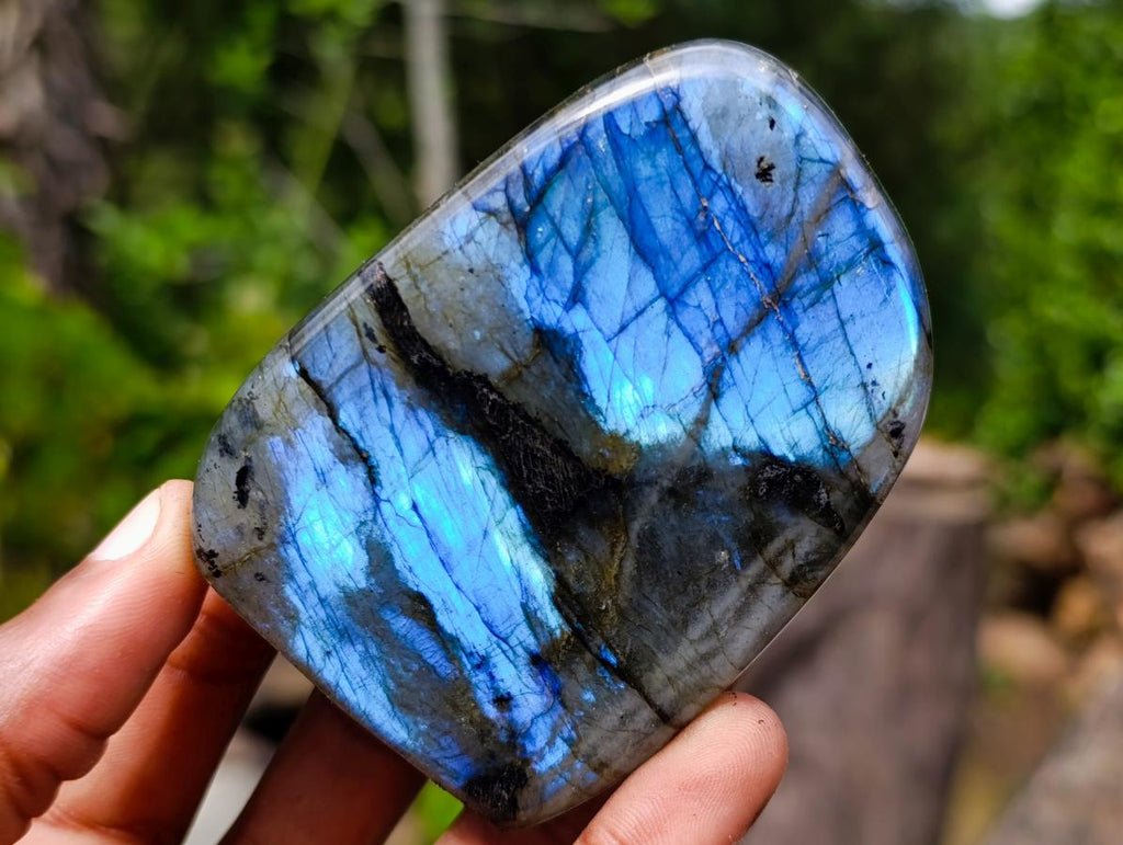 Polished Rare Purple Sunset Flash Labradorite Standing Display Pieces x 6 From Madagascar - Toprock Gemstones and Minerals 