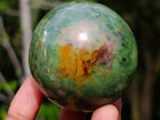 Polished Green Chrysoprase Spheres x 5 From Ambatondrazaka, Madagascar - Toprock Gemstones and Minerals 