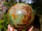 Polished Green Chrysoprase Spheres x 5 From Ambatondrazaka, Madagascar - Toprock Gemstones and Minerals 