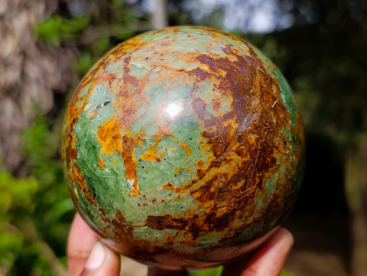 Polished Green Chrysoprase Spheres x 5 From Ambatondrazaka, Madagascar - Toprock Gemstones and Minerals 