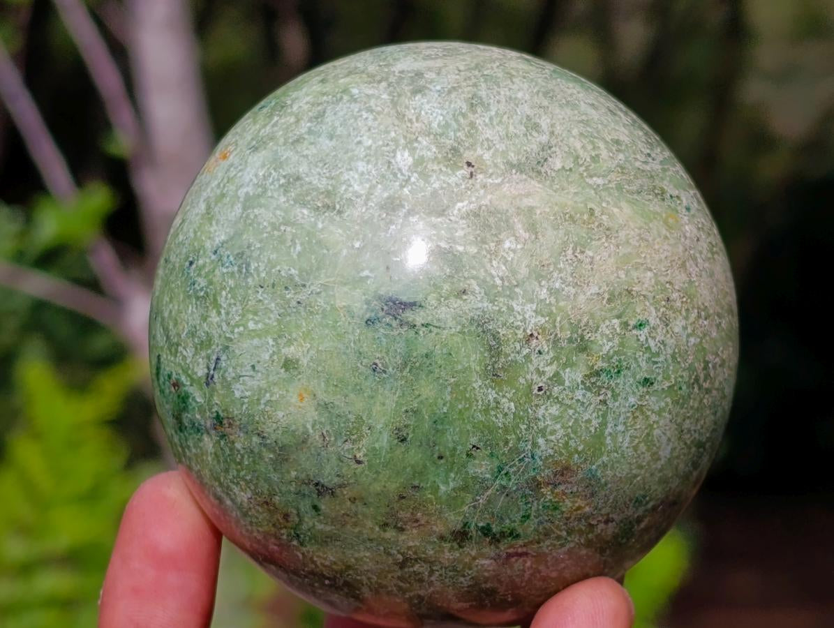 Polished Green Chrysoprase Spheres x 5 From Ambatondrazaka, Madagascar - Toprock Gemstones and Minerals 