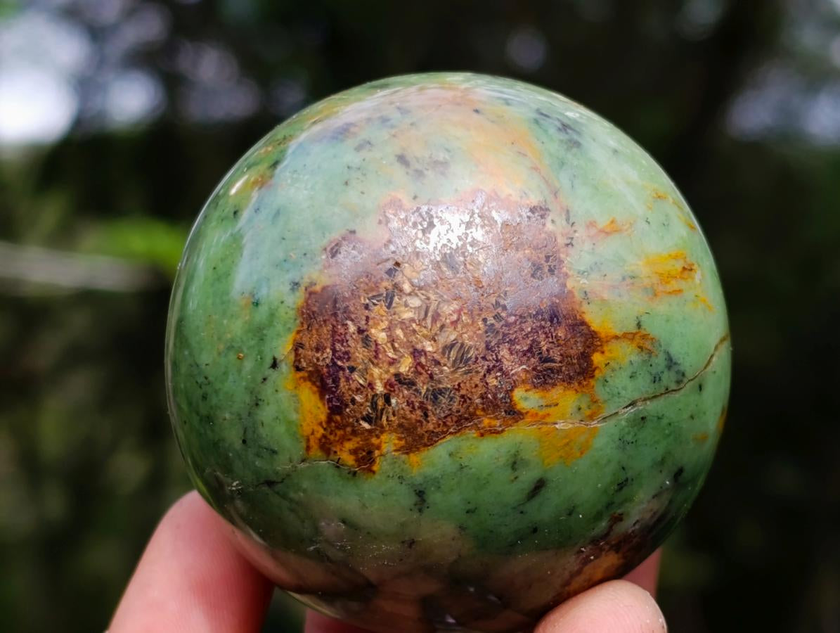 Polished Green Chrysoprase Spheres x 5 From Ambatondrazaka, Madagascar - Toprock Gemstones and Minerals 