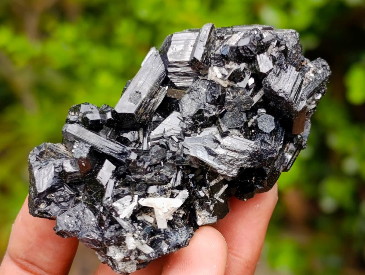 Natural Schorl Black Tourmaline Specimens with Inclusions x 12 From Erongo, Namibia - Toprock Gemstones and Minerals 