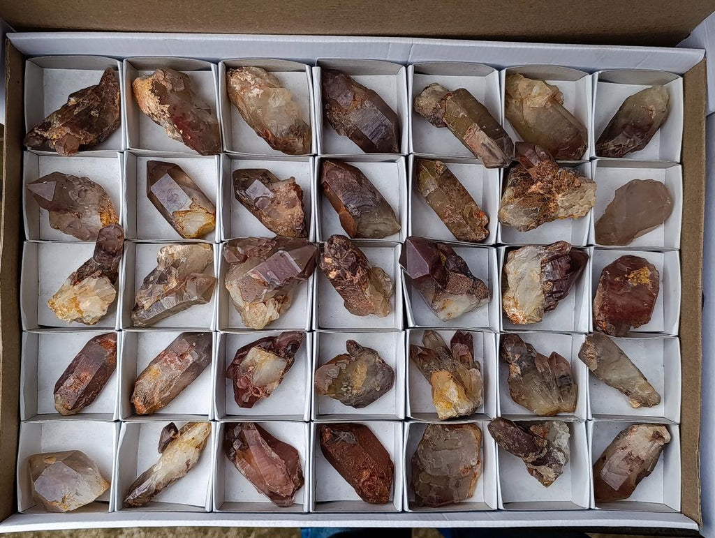 Natural Red Hematoid Quartz Crystals x 35 From Karoi, Zimbabwe - Toprock Gemstones and Minerals 