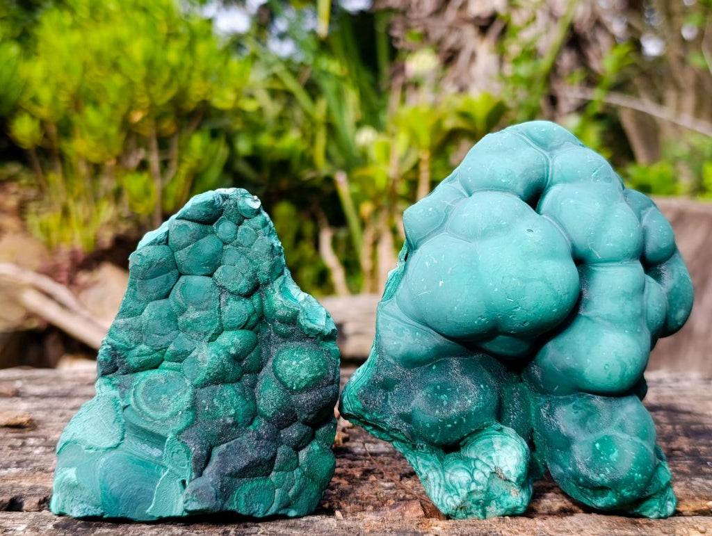 Natural Botryoidal Malachite Specimens x 3 From Congo - Toprock Gemstones and Minerals 