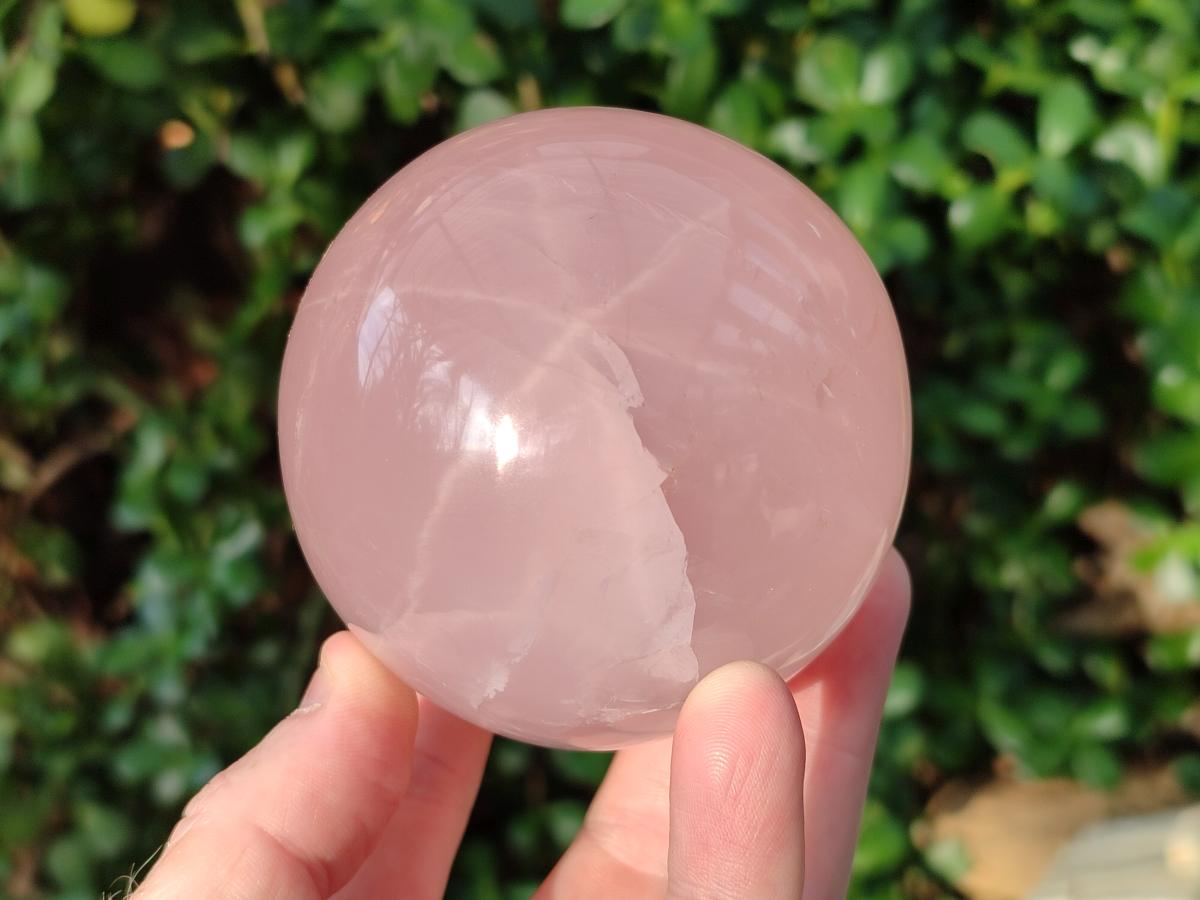 Polished Gemmy Star Rose Quartz Spheres x 3 From Madagascar - Toprock Gemstones and Minerals 