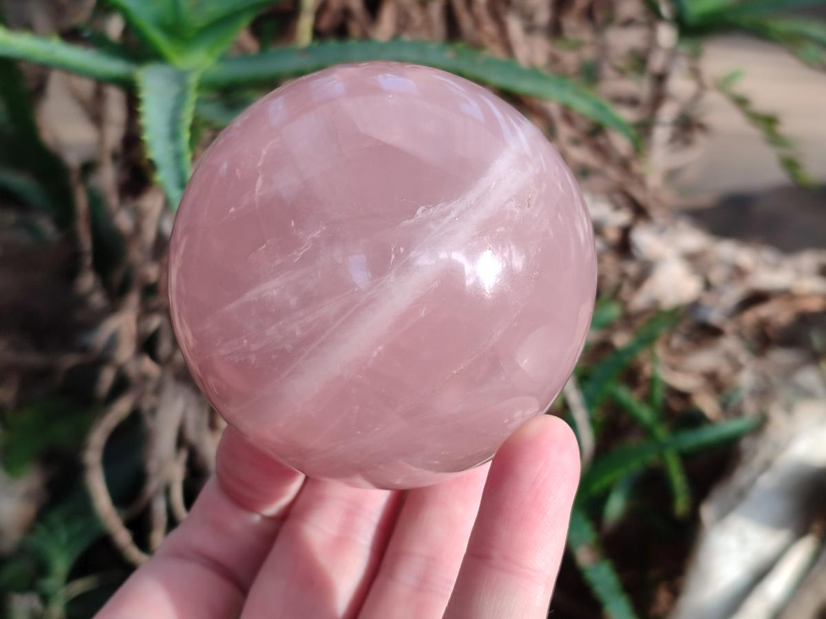 Polished Gemmy Star Rose Quartz Spheres x 3 From Madagascar - Toprock Gemstones and Minerals 