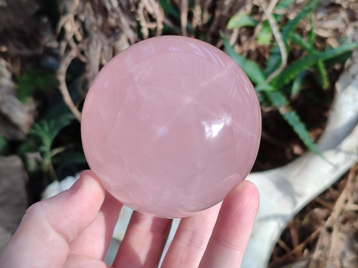 Polished Gemmy Star Rose Quartz Spheres x 3 From Madagascar - Toprock Gemstones and Minerals 