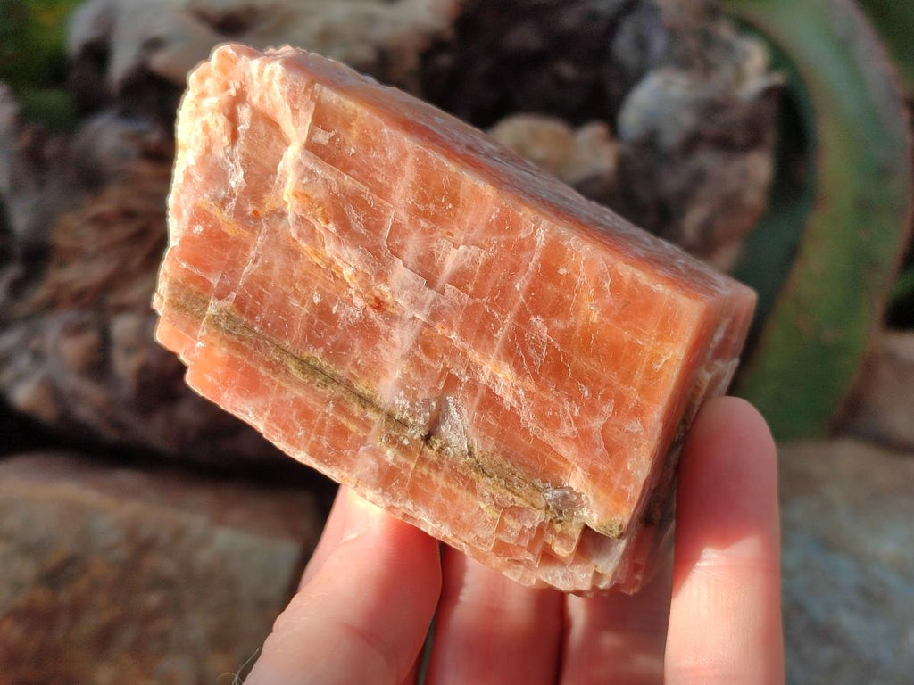 Natural Rhombohedral Sunset Orange Calcite Specimens x 6 From Spitzkop, Namibia - Toprock Gemstones and Minerals 