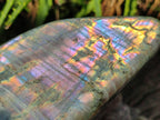 Polished Rare Purple Sunset Flash Labradorite Standing Display Pieces x 3 From Madagascar - Toprock Gemstones and Minerals 