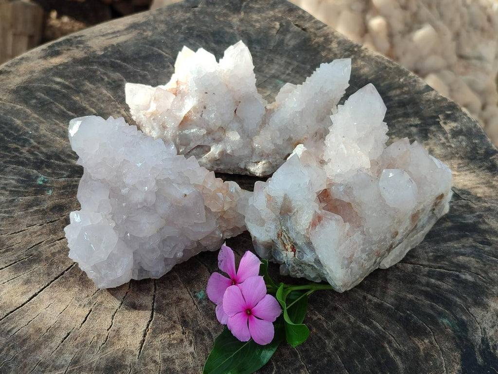 Natural White Spirit Amethyst Clusters x 3 From Boekenhouthoek, South Africa - Toprock Gemstones and Minerals 