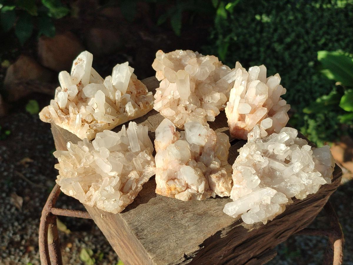 Natural Malagasy Quartz Crystal Clusters x 12 From Madagascar - Toprock Gemstones and Minerals 