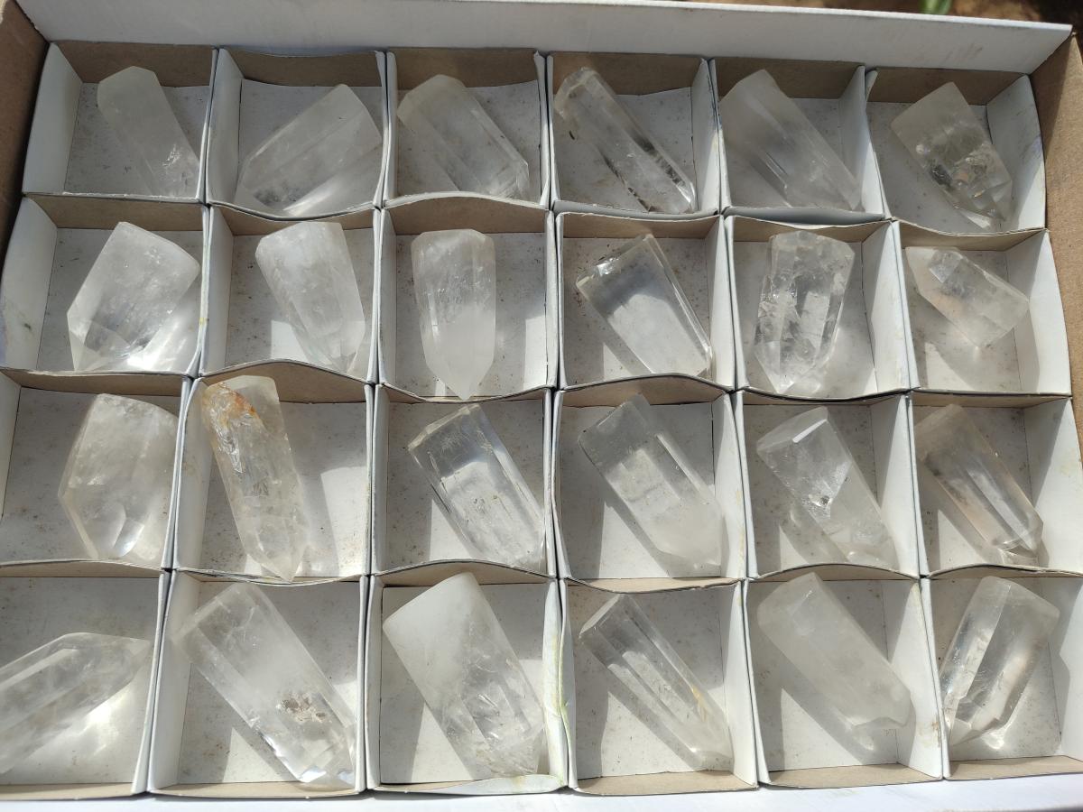 Polished Small Clear Quartz Display Crystals x 24 From Madagascar - Toprock Gemstones and Minerals 