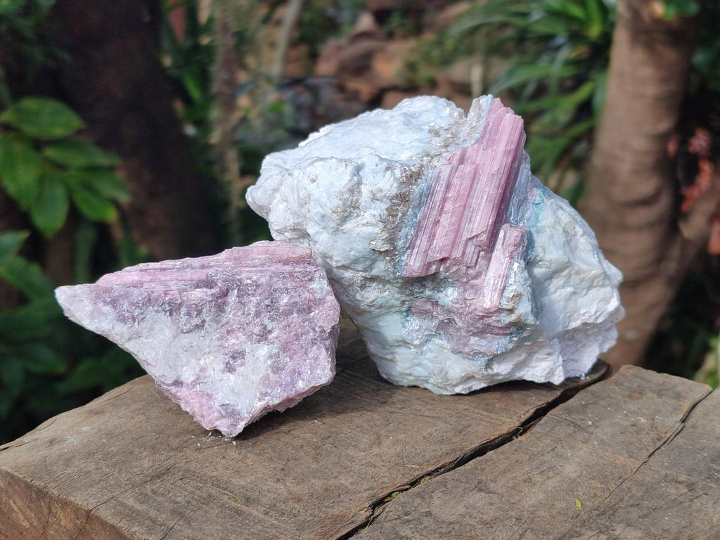 Natural Pink Rubellite Tourmaline Specimens x 3 From Karibib, Namibia - Toprock Gemstones and Minerals 