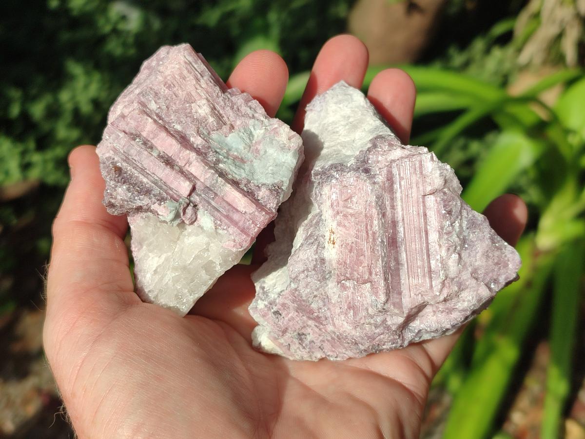Natural Pink Rubellite Tourmaline Specimens x 3 From Karibib, Namibia - Toprock Gemstones and Minerals 