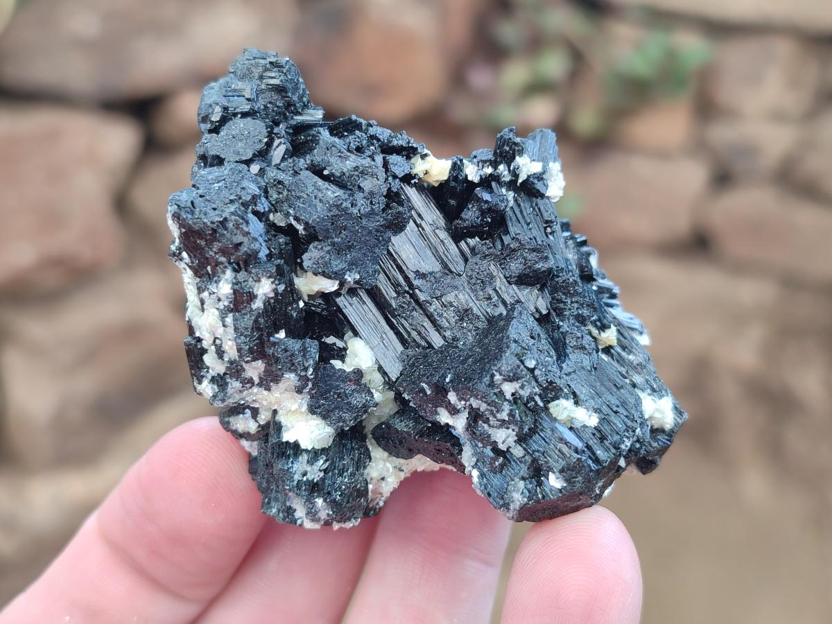 Natural Schorl Black Tourmaline with Muscovite Mica Specimens x 12 From Erongo, Namibia - Toprock Gemstones and Minerals 