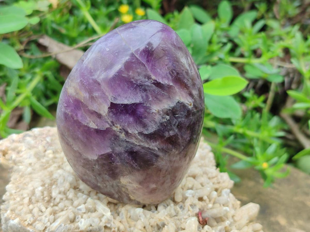 Polished Purple Chevron Amethyst Standing Free Forms x 4 From Madagascar - Toprock Gemstones and Minerals 