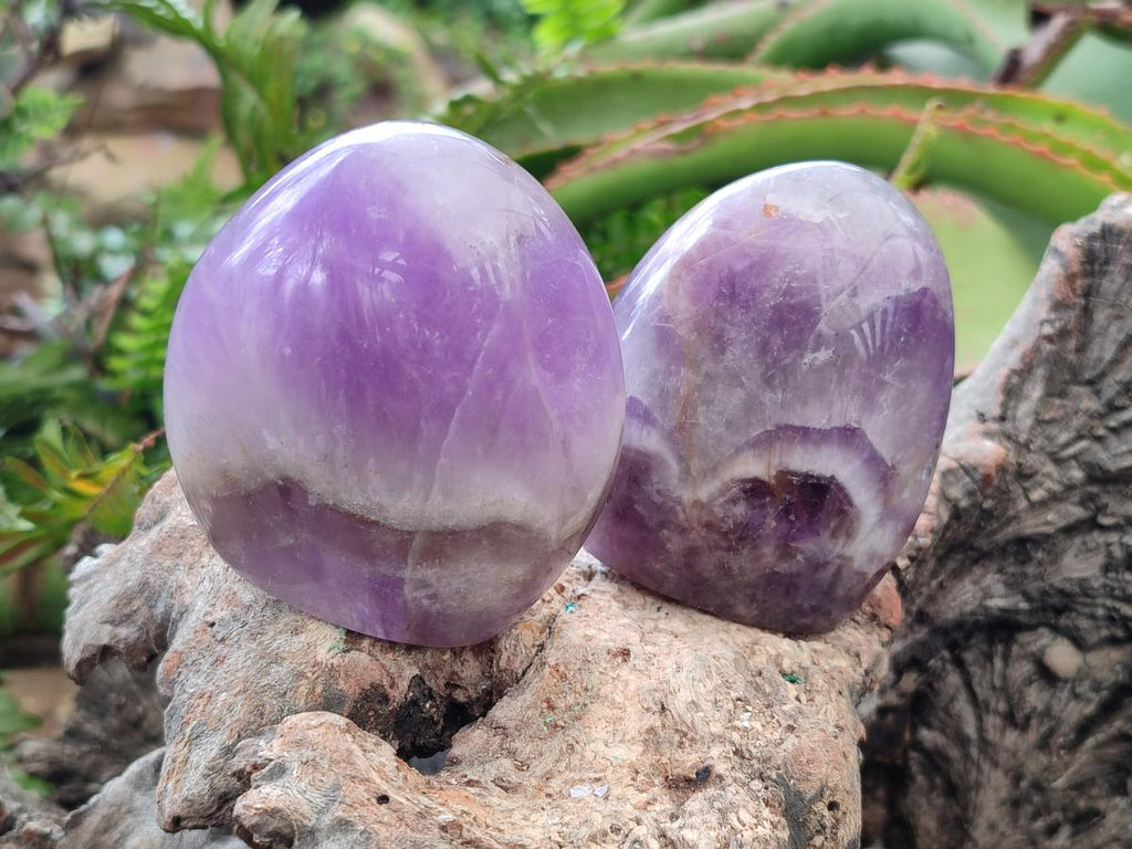 Polished Purple Chevron Amethyst Standing Free Forms x 4 From Madagascar - Toprock Gemstones and Minerals 