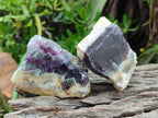 Polished On One Side Watermelon Fluorite Slices x 12 From Uis, Namibia - Toprock Gemstones and Minerals 