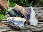 Polished On One Side Watermelon Fluorite Slices x 12 From Uis, Namibia - Toprock Gemstones and Minerals 