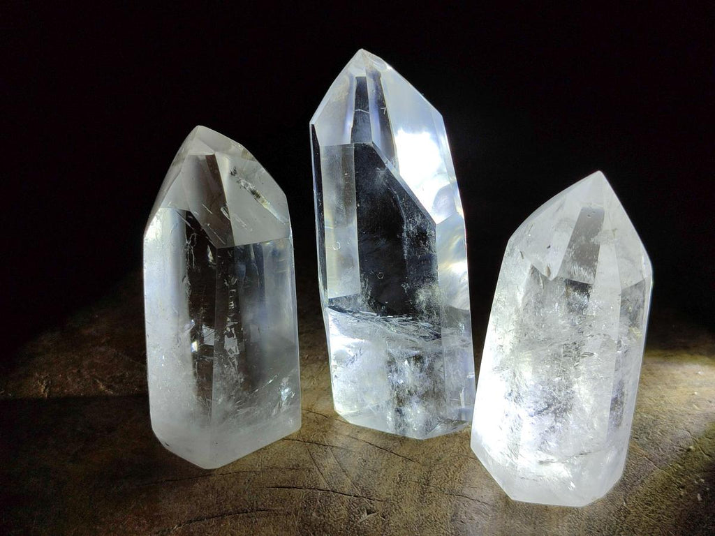 Polished Clear Optic Quartz Display Crystals x 6 From Madagascar - Toprock Gemstones and Minerals 