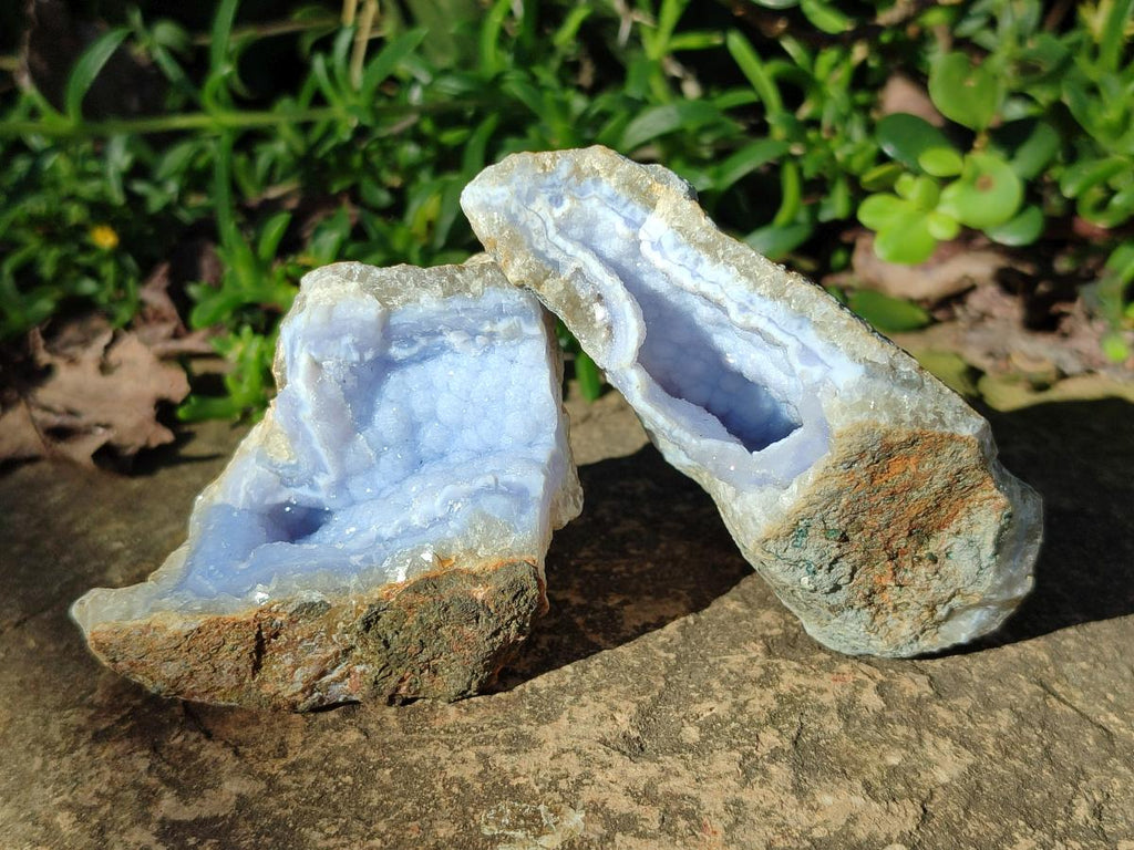 Natural Blue Lace Agate Geode Specimens x 24 From Nsanje, Malawi - Toprock Gemstones and Minerals 