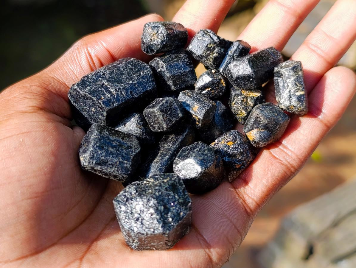 Natural Alluvial Schorl Black Tourmaline Crystals x 2 Kg Lot From Zimbabwe - Toprock Gemstones and Minerals 