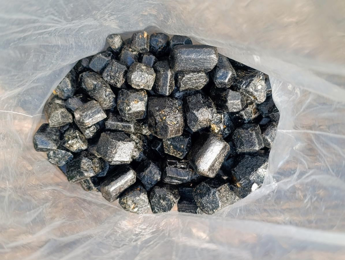 Natural Alluvial Schorl Black Tourmaline Crystals x 2 Kg Lot From Zimbabwe - Toprock Gemstones and Minerals 