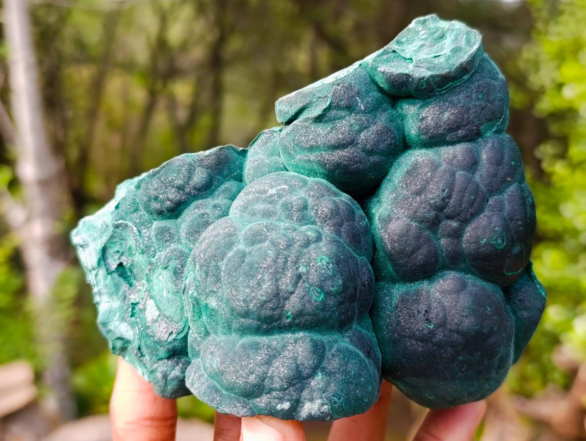 Natural Botryoidal Malachite Specimens x 2 From Congo - Toprock Gemstones and Minerals 
