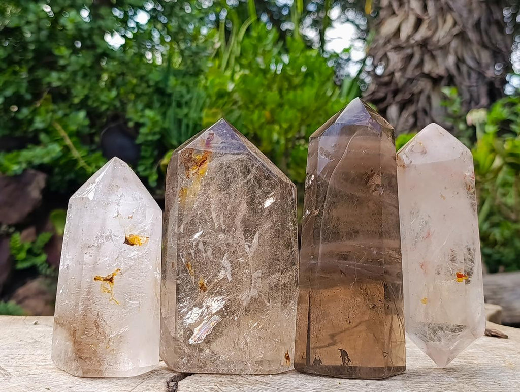 Polished Mixed Quartz Crystals x 4 From Madagascar - Toprock Gemstones and Minerals 