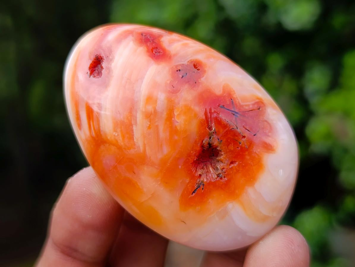 Polished Carnelian Agate Gemstone Galets x 29 From Madagascar - Toprock Gemstones and Minerals 