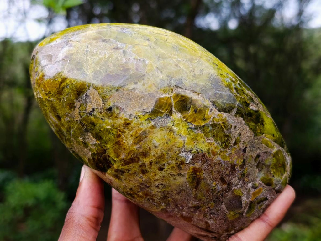 Polished Green Opal Standing Free Form x 1 From Betroka, Madagascar - Toprock Gemstones and Minerals 
