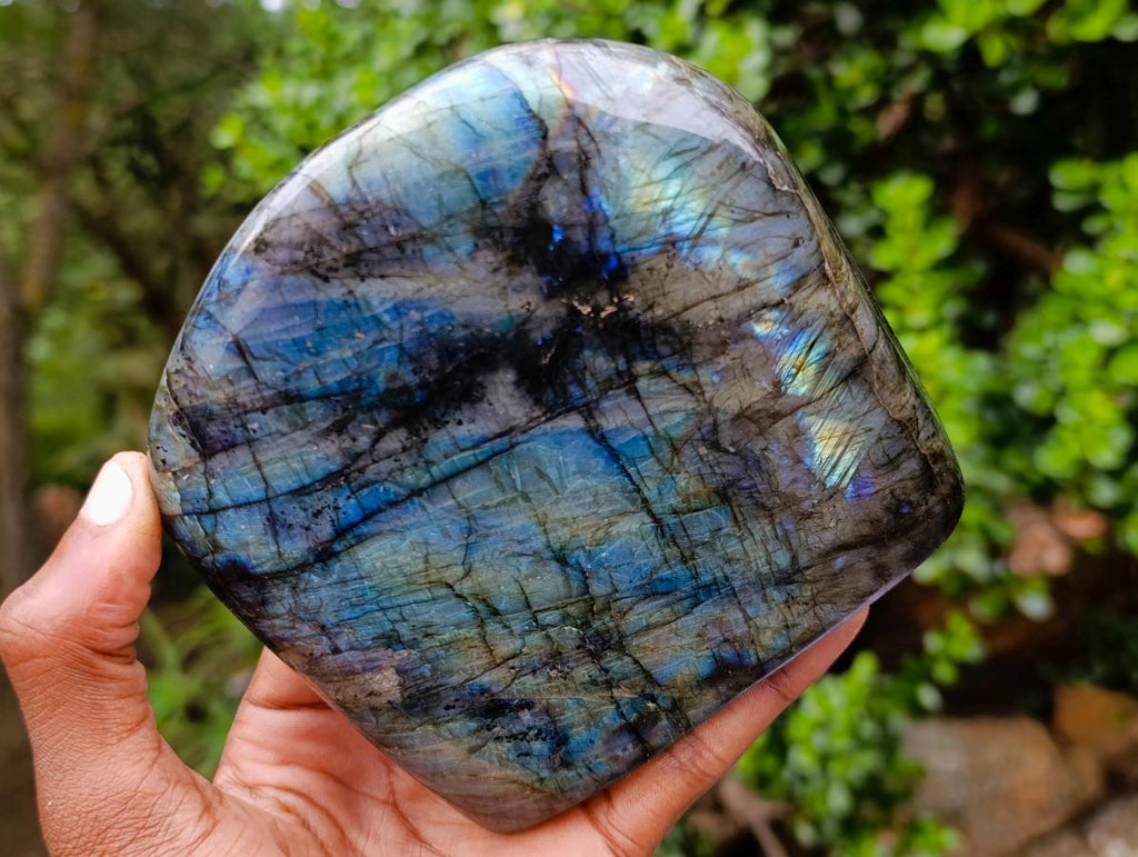 Polished Labradorite Standing Display Pieces x 2 From Madagascar - Toprock Gemstones and Minerals 