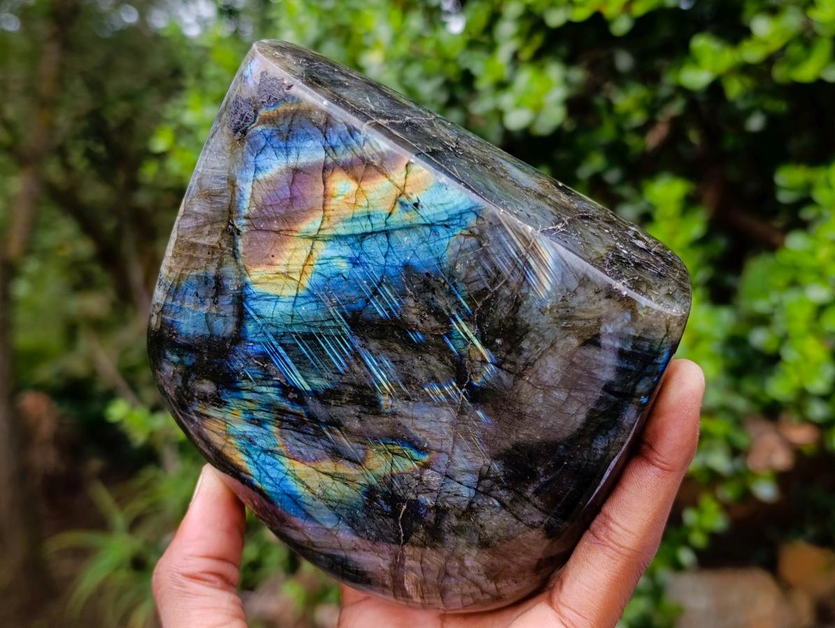 Polished Labradorite Standing Display Pieces x 2 From Madagascar - Toprock Gemstones and Minerals 