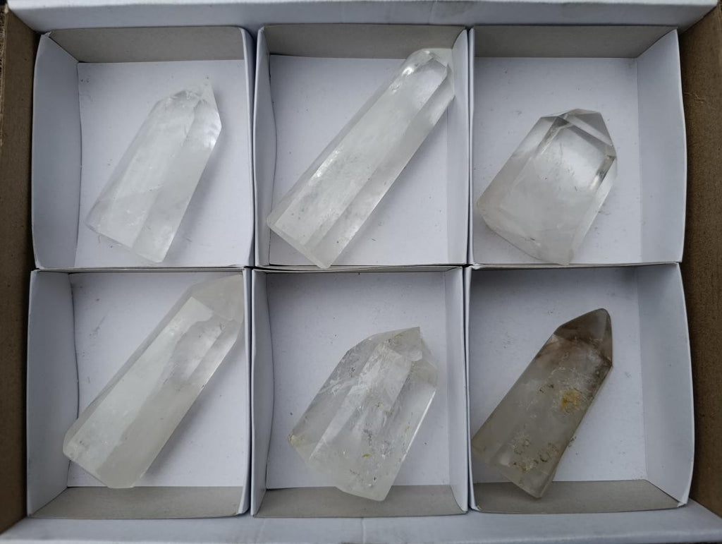 Polished Clear Quartz Display Crystals x 6 From Madagascar - Toprock Gemstones and Minerals 