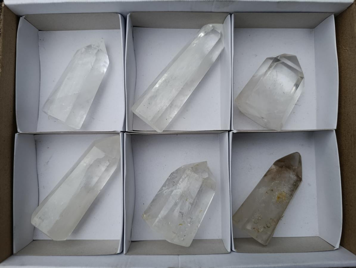 Polished Clear Quartz Display Crystals x 6 From Madagascar - Toprock Gemstones and Minerals 