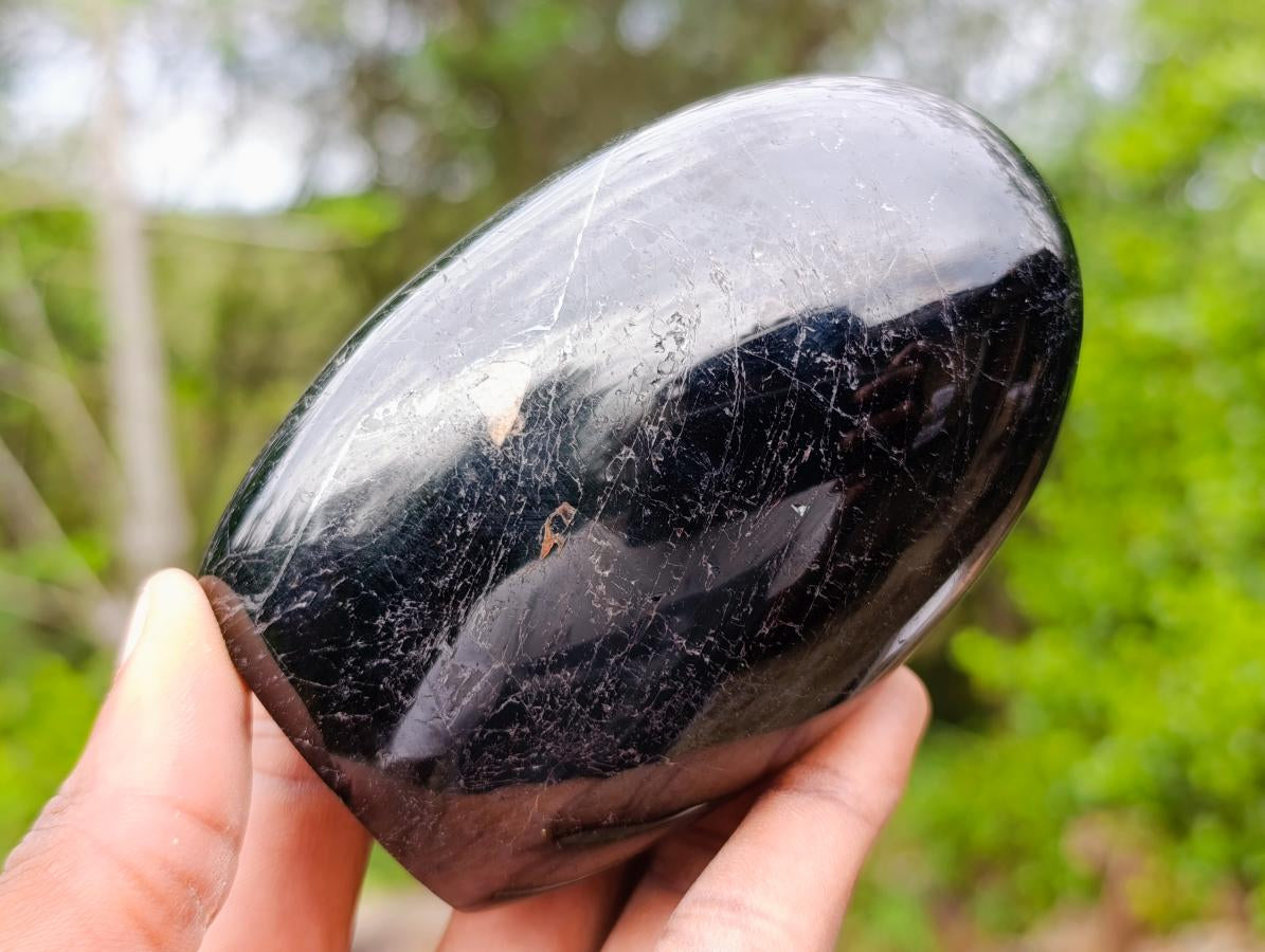 Polished Black Tourmaline Standing Display Pieces x 4 From Madagascar - Toprock Gemstones and Minerals 