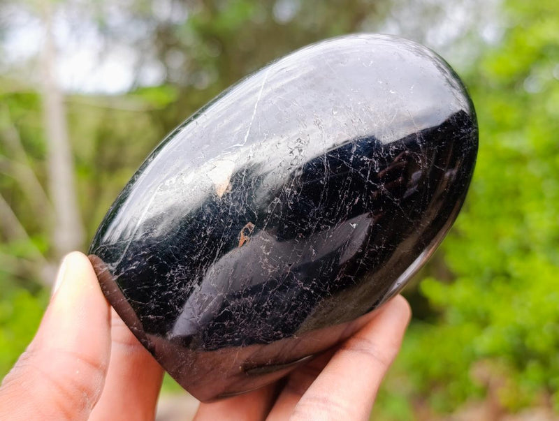 Polished Black Tourmaline Standing Display Pieces x 4 From Madagascar - Toprock Gemstones and Minerals 