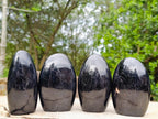 Polished Black Tourmaline Standing Display Pieces x 4 From Madagascar - Toprock Gemstones and Minerals 