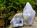 Natural Blue Lace Agate Geode Specimens x 6 From Nsanje, Malawi - Toprock Gemstones and Minerals 