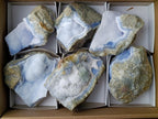 Natural Blue Lace Agate Geode Specimens x 6 From Nsanje, Malawi - Toprock Gemstones and Minerals 