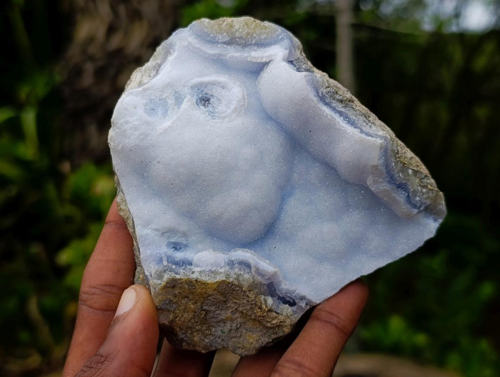 Natural Blue Lace Agate Geode Specimens x 6 From Nsanje, Malawi - Toprock Gemstones and Minerals 