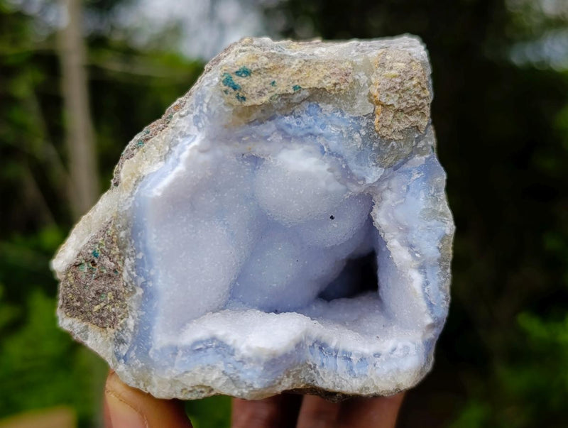 Natural Blue Lace Agate Geode Specimens x 6 From Nsanje, Malawi - Toprock Gemstones and Minerals 
