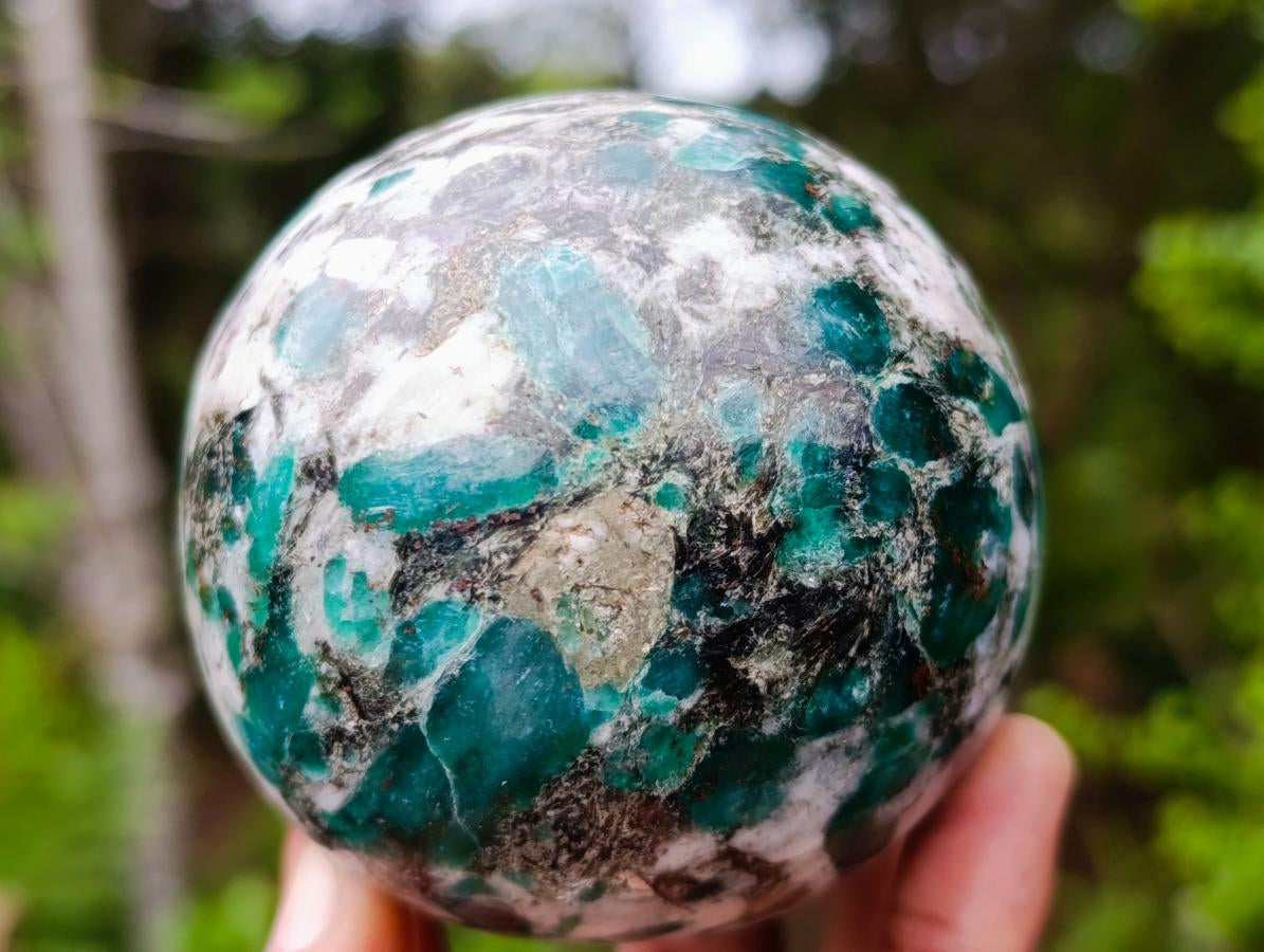 Polished Emerald Mica 'Mutokolite' Spheres x 2 From Mutoko, Zimbabwe - Toprock Gemstones and Minerals 