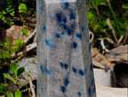 Polished XL Blue Spotted Spinel in Quartz Standing Display Crystal x 1 From Madagascar - Toprock Gemstones and Minerals 