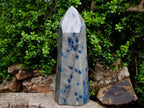 Polished XL Blue Spotted Spinel in Quartz Standing Display Crystal x 1 From Madagascar - Toprock Gemstones and Minerals 