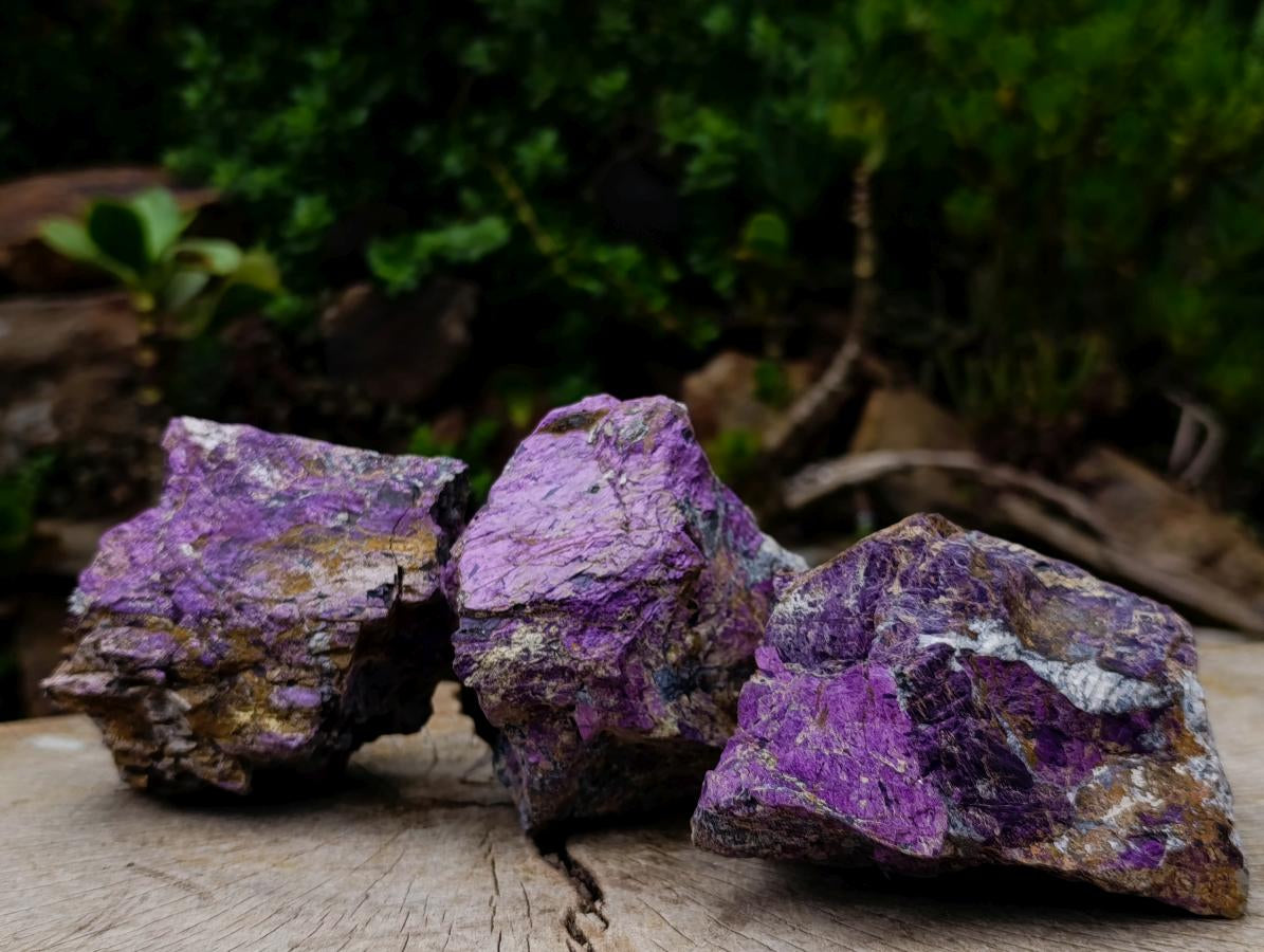 Natural Metallic Cobbed Purpurite Specimens x 3 From Erongo, Namibia - Toprock Gemstones and Minerals 