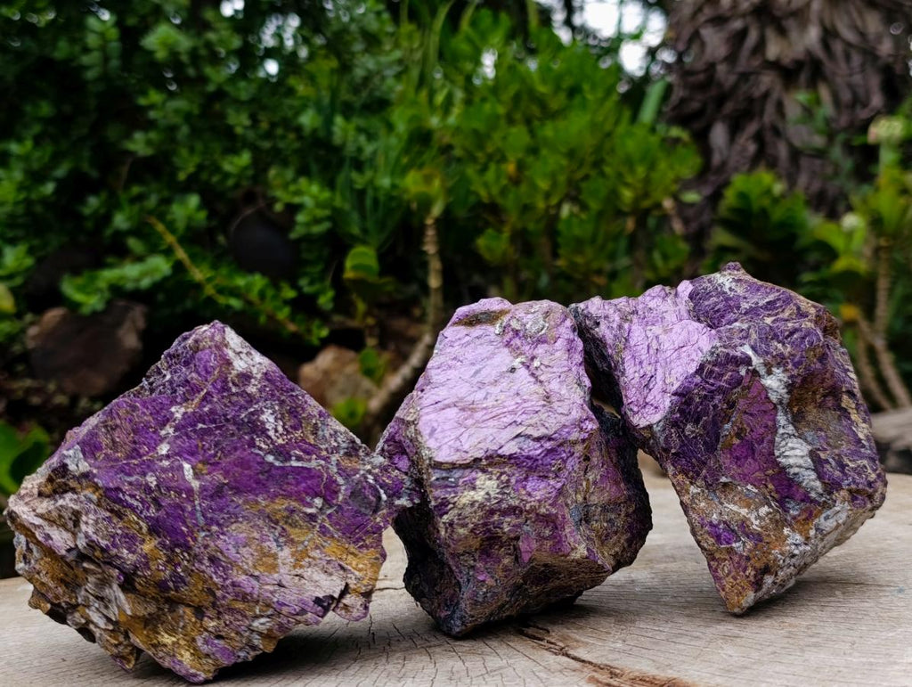 Natural Metallic Cobbed Purpurite Specimens x 3 From Erongo, Namibia - Toprock Gemstones and Minerals 