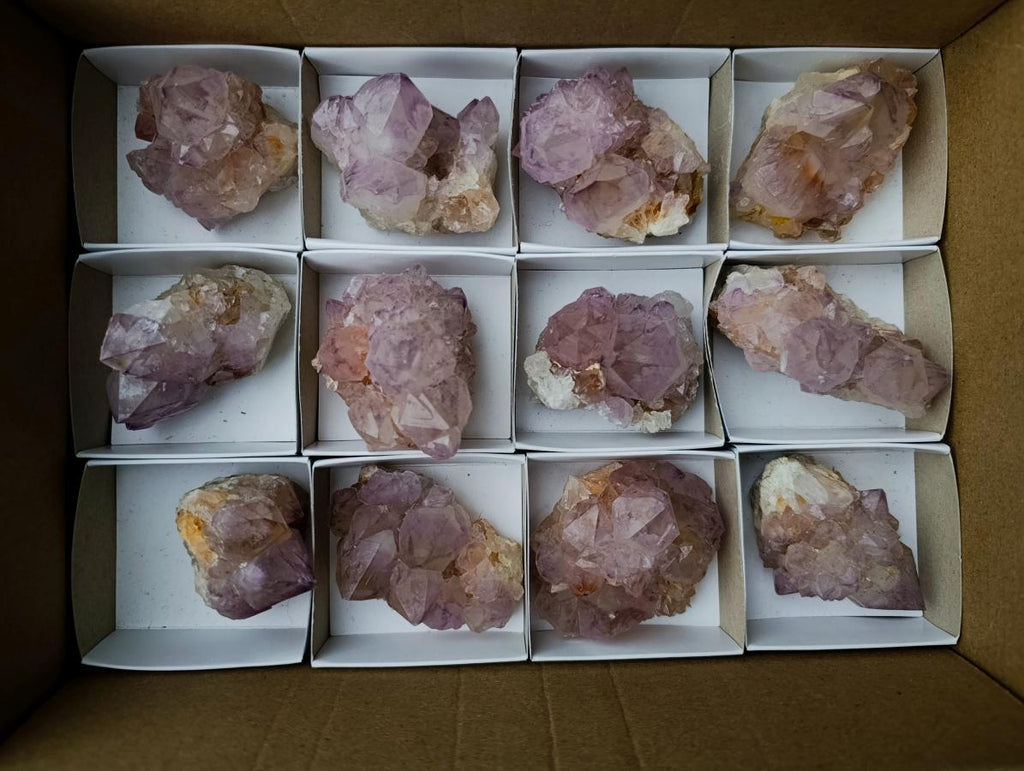 Natural Sunburst Spirit Amethyst Clusters x 12 From Boekenhouthoek, South Africa - Toprock Gemstones and Minerals 