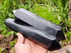 Polished Double Terminated Black Basalt Crystals x 2 From Madagascar - Toprock Gemstones and Minerals 